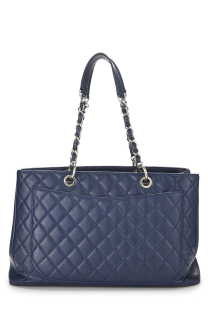Chanel,  Navy Quilted Caviar Grand Shopping Tote (GST) XL, Navy