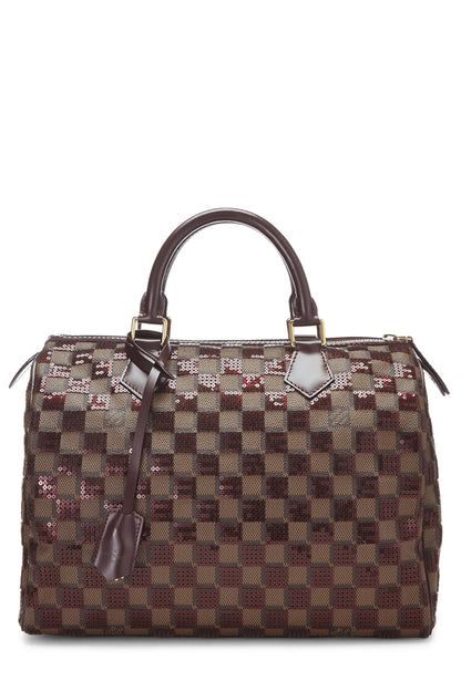 Louis Vuitton,  Red Damier Paillettes Speedy 30, Red