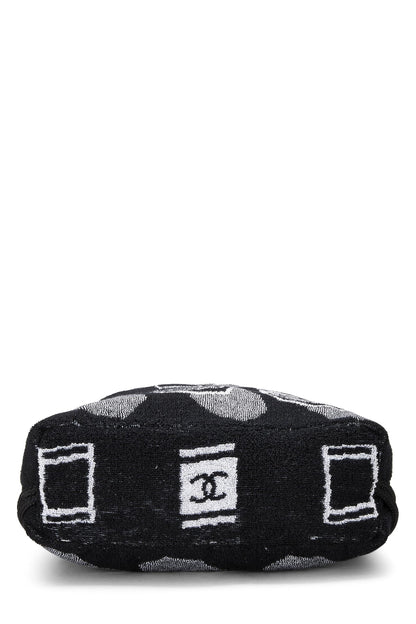 Chanel,  Black Terry Cloth Drawstring Beach Backpack, Black