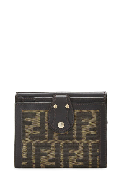 Fendi,  Brown Zucca Canvas Compact Wallet, Brown