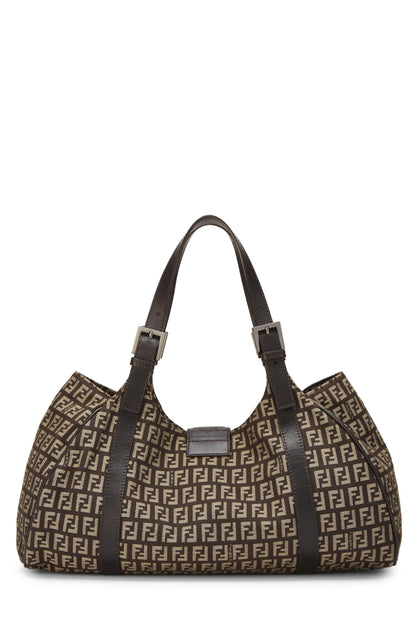 Fendi,  Brown Zucchino Canvas Tote, Brown