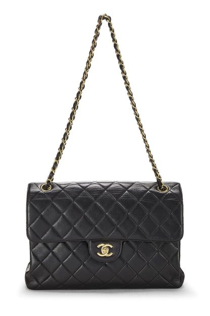 Chanel,  Black Quilted Lambskin Double Sided Classic Flap Jumbo, Black