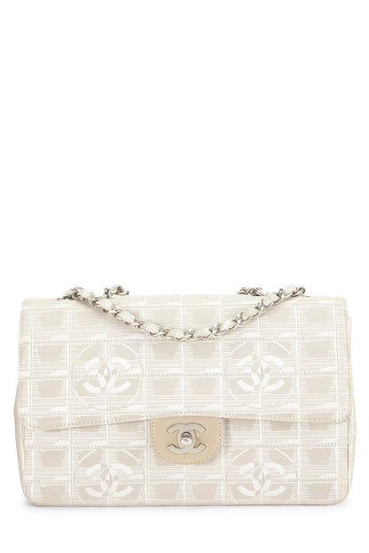 Chanel,  Beige Nylon Travel Line Half Flap Medium, Beige
