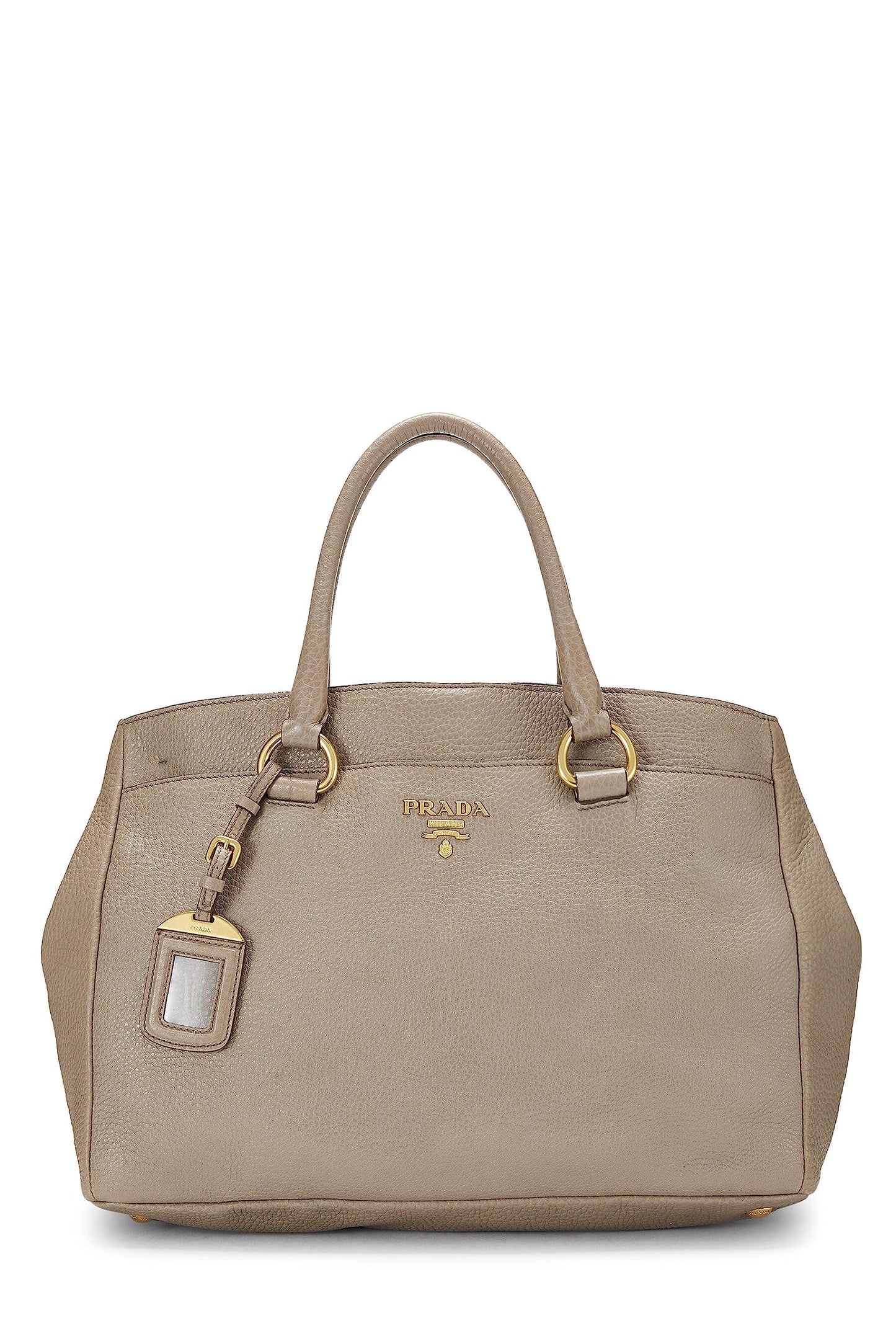Prada,  Grey Vitello Daino Convertible Shopping Tote, Grey
