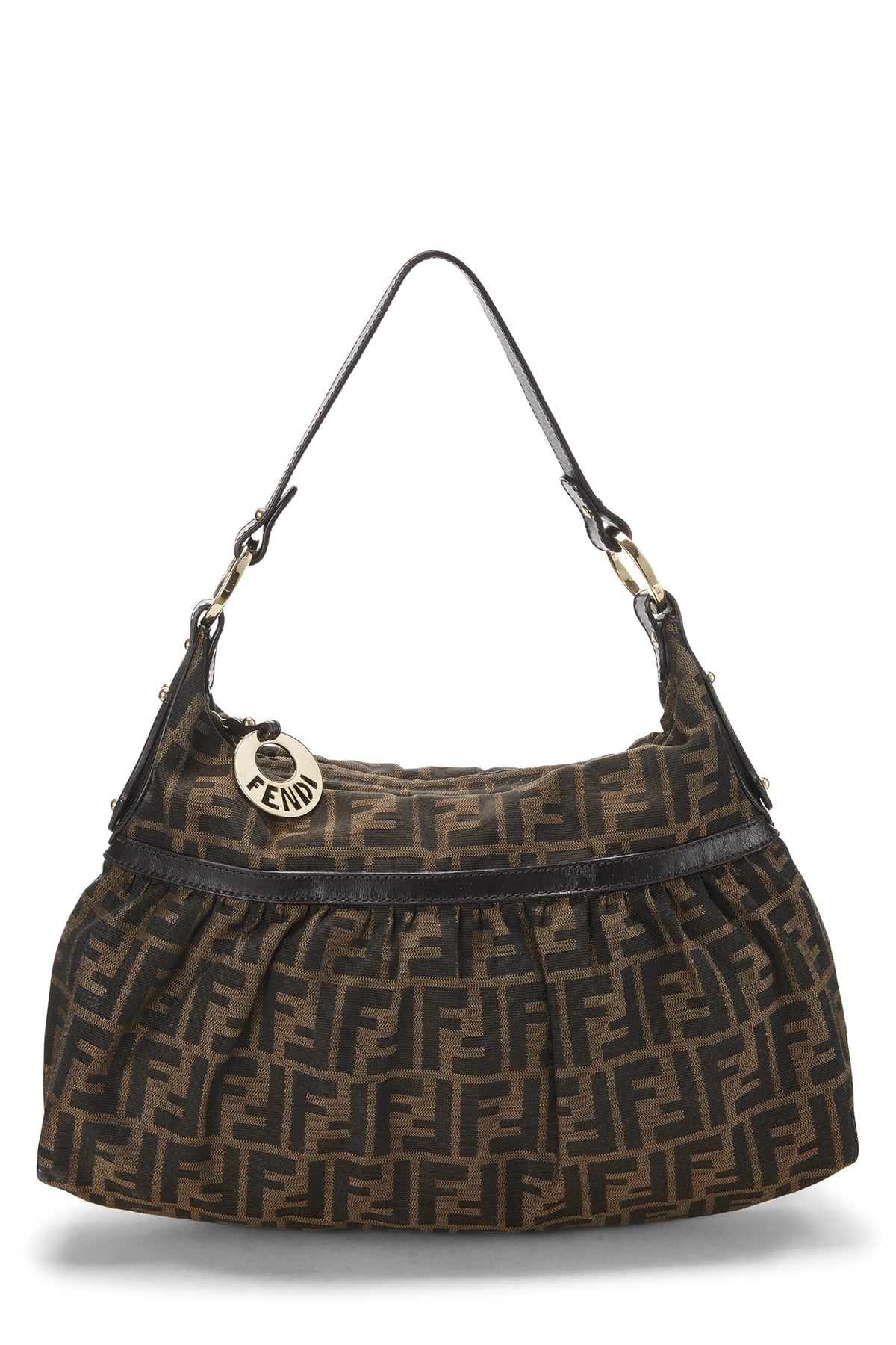 Fendi,  Brown Zucca Canvas Chef Hobo, Brown