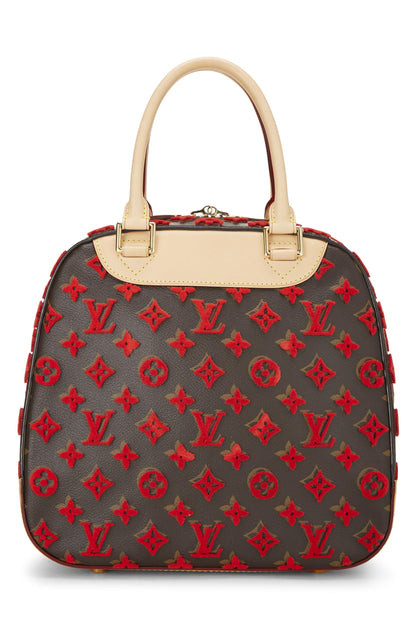 Louis Vuitton,  Red Monogram Tuffetage Deauville Cube, Red