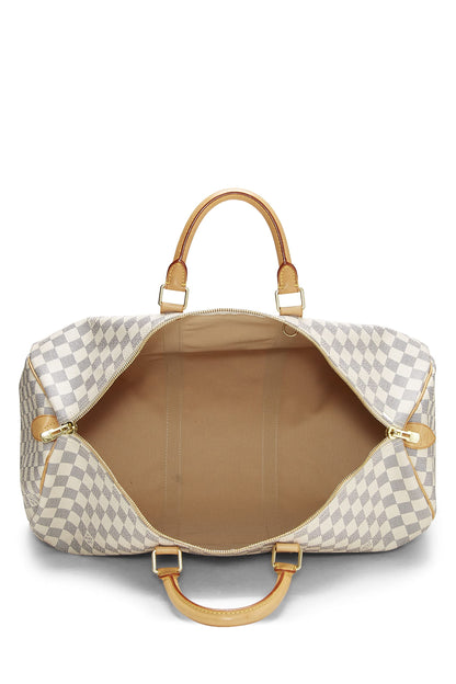 Louis Vuitton,  Damier Azur Keepall 50, White