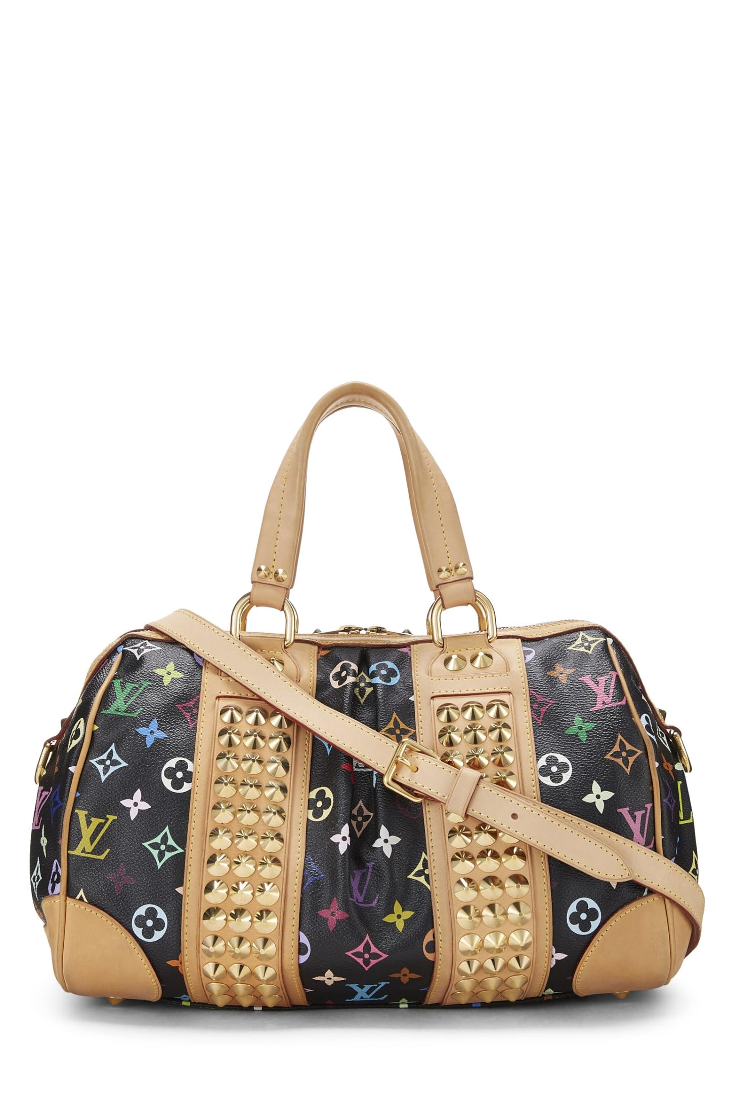Louis Vuitton,  Takashi Murakami x Louis Vuitton Black Monogram Multicolore Courtney MM, Black