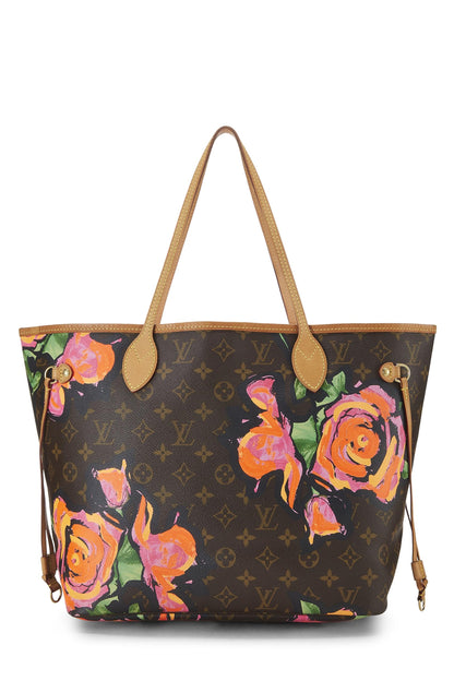 Louis Vuitton,  Stephen Sprouse x Louis Vuitton Monogram Canvas Roses Neverfull MM, Brown