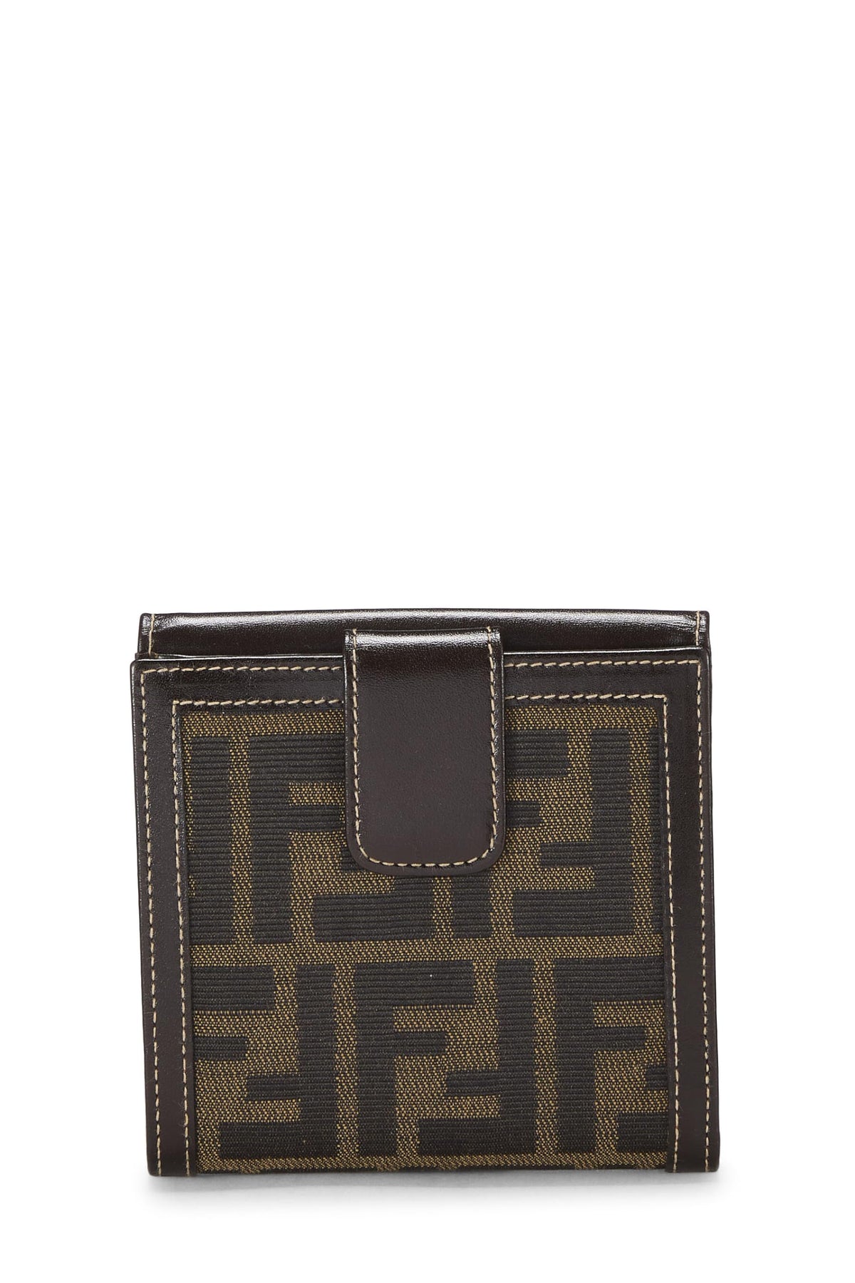 Fendi,  Brown Zucca Canvas Compact Wallet, Brown