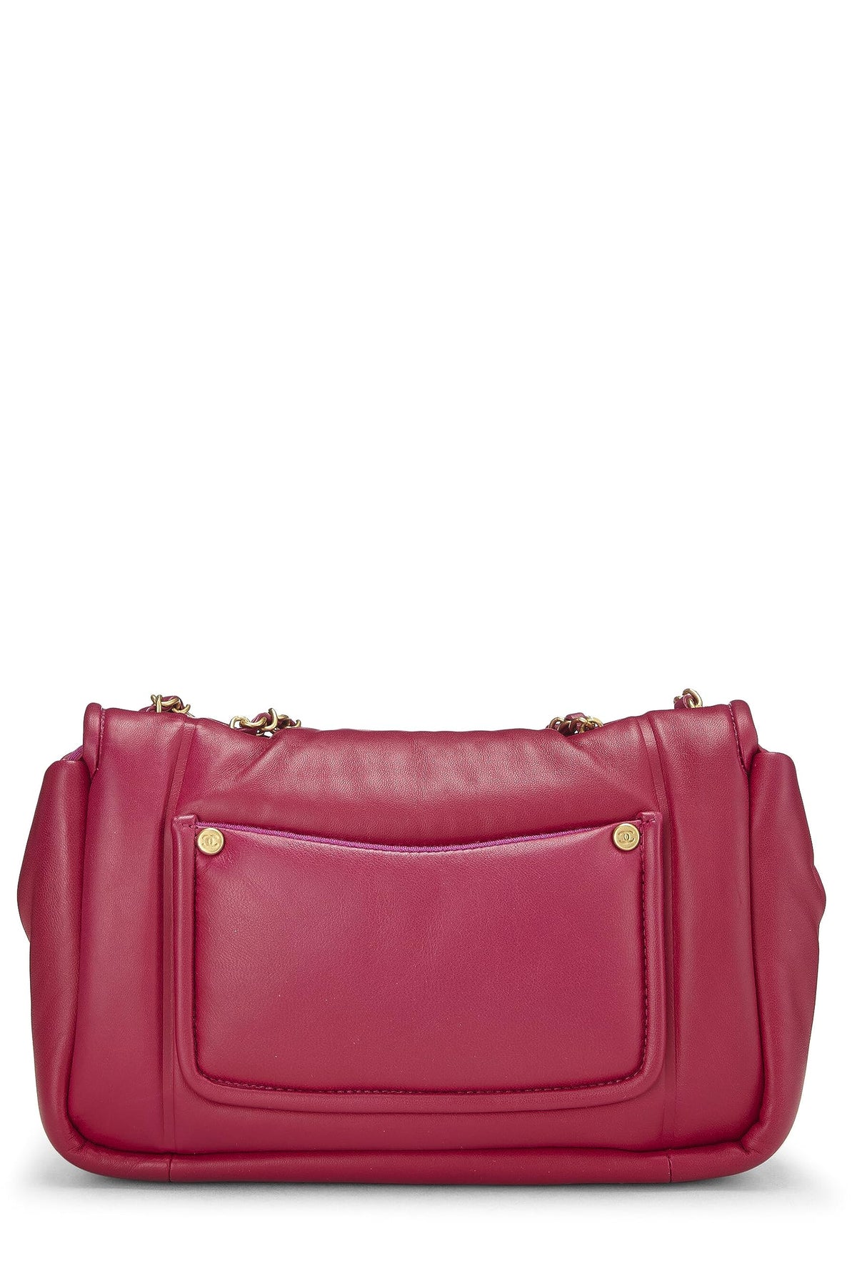 Chanel,  Pink Calfskin Border Full Flap Medium, Pink