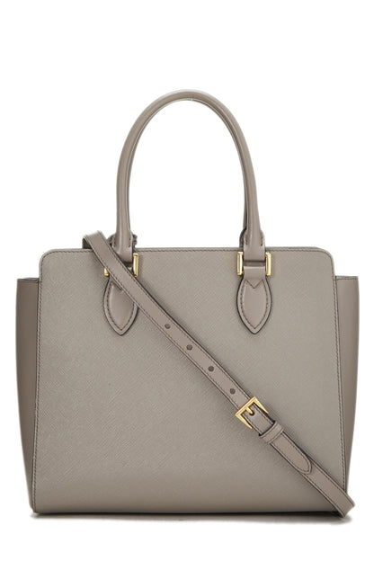 Prada,  Grey Saffiano Convertible Handbag Small, Grey