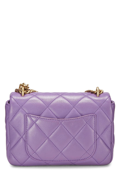 Chanel,  Purple Lambskin Pending CC Square Flap Mini, Purple