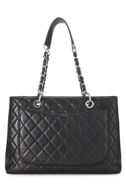 Chanel,  Black Quilted Caviar Grand Shopping Tote (GST), Black