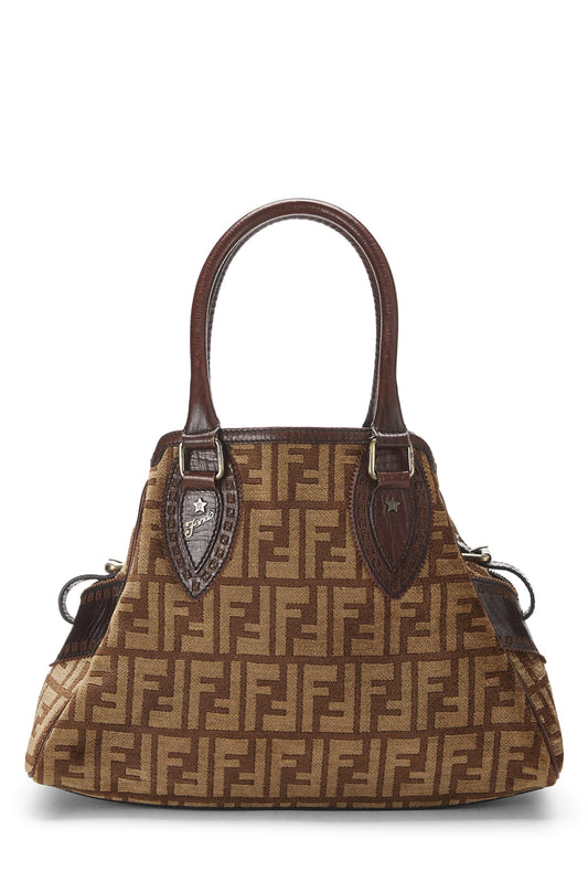Fendi,  Brown Zucca Velour Bag Du Jour Medium, Brown