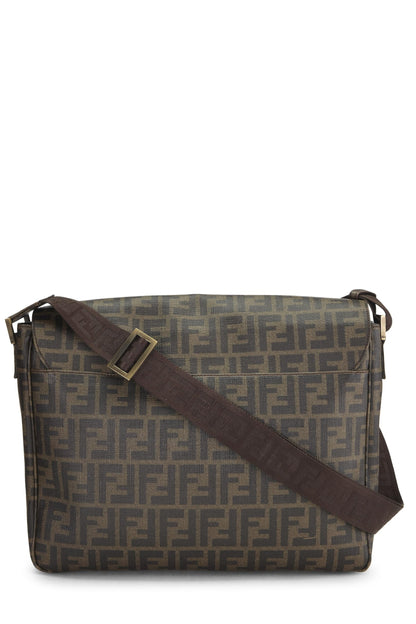 Fendi,  Brown Zucca Coated Canvas Messenger Large, Brown