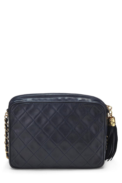 Chanel,  Navy Lambskin Diamond 'CC' Camera Bag Medium, Navy