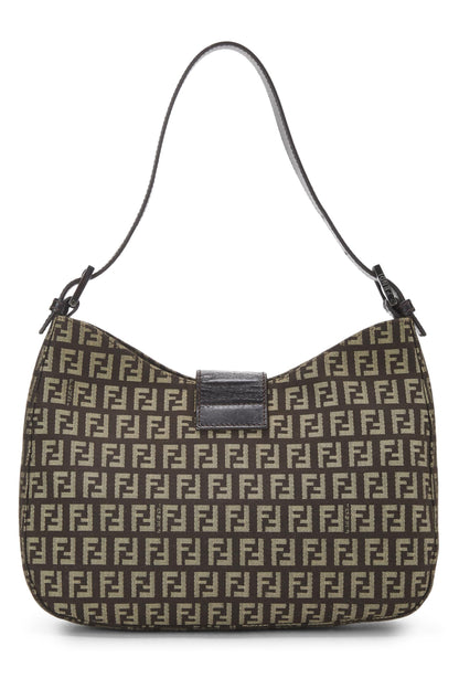 Fendi,  Brown Zucchino Canvas Shoulder Bag, Brown