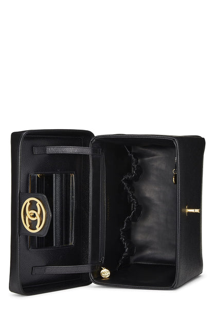 Chanel,  Black Caviar Circle 'CC' Vanity Large, Black