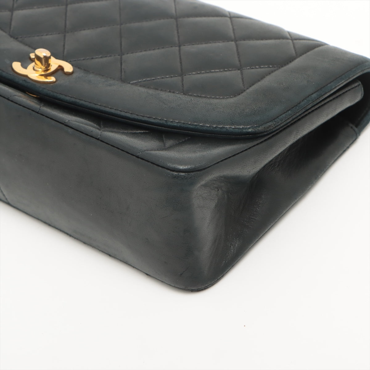Chanel Matrasse  Single Flap Single Chain Bag Diamond Flap Black Gold  2nd