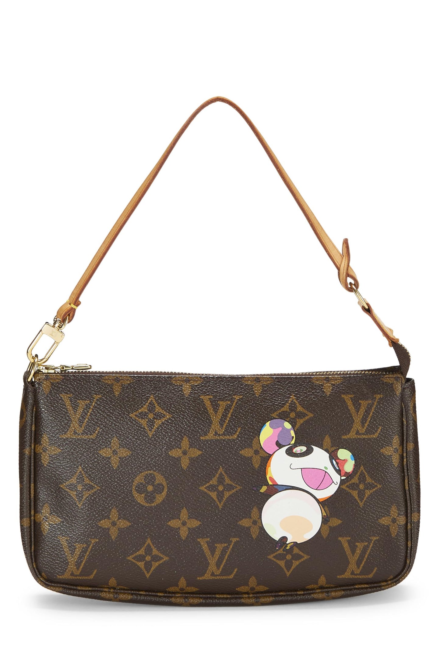Louis Vuitton,  Takashi Murakami x Louis Vuitton Monogram Canvas Panda Pochette Accessoires, Brown