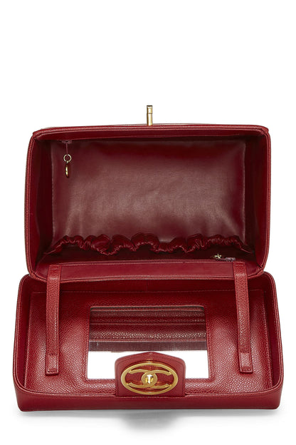 Chanel,  Red Caviar Circle 'CC' Vanity Large, Red