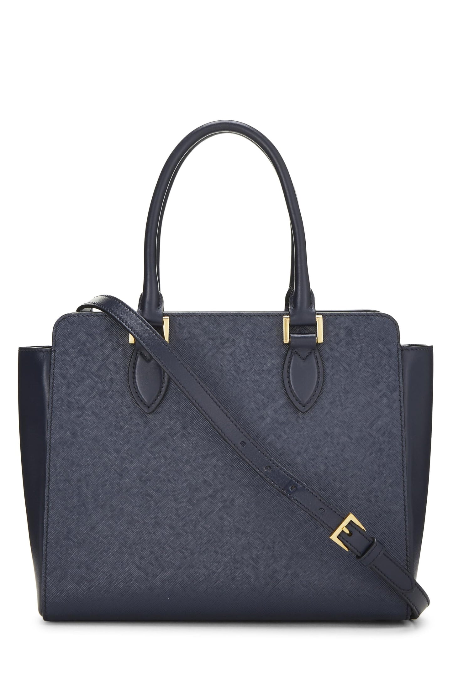 Prada,  Navy Saffiano Convertible Handbag Small, Navy