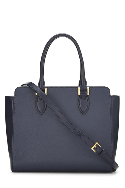 Prada,  Navy Saffiano Convertible Handbag Small, Navy