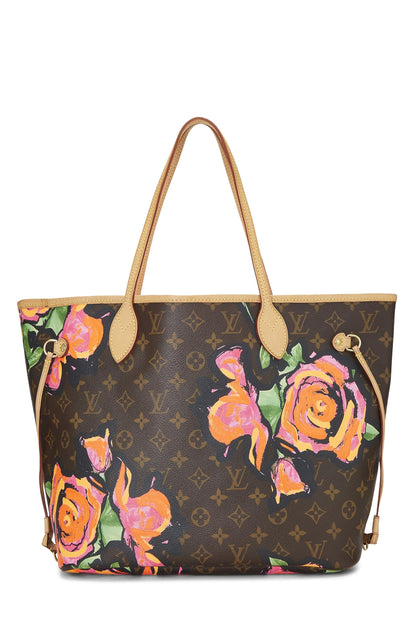Louis Vuitton,  Stephen Sprouse x Louis Vuitton Monogram Canvas Roses Neverfull MM, Brown