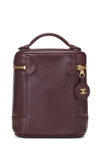 Chanel,  Burgundy Caviar Timeless Vanity, Burgundy