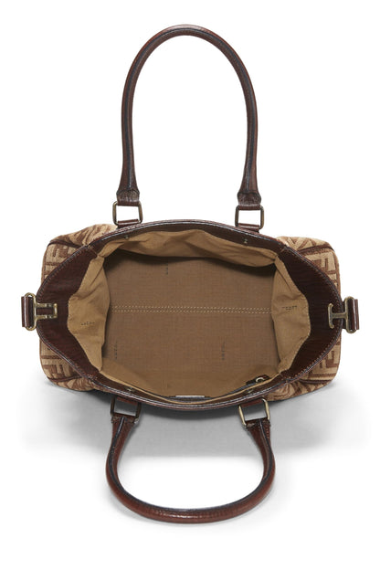 Fendi,  Brown Zucca Velour Bag Du Jour Medium, Brown