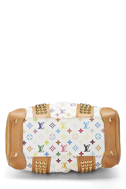 Louis Vuitton,  Takashi Murakami x Louis Vuitton White Monogram Multicolore Courtney MM, White