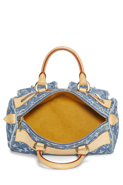 Louis Vuitton,  Blue Monogram Denim Neo Speedy, Blue
