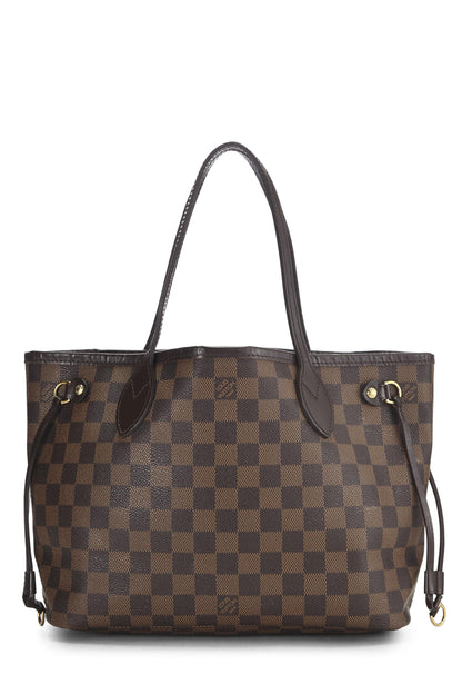 Louis Vuitton,  Damier Ebene Neverfull PM, Brown