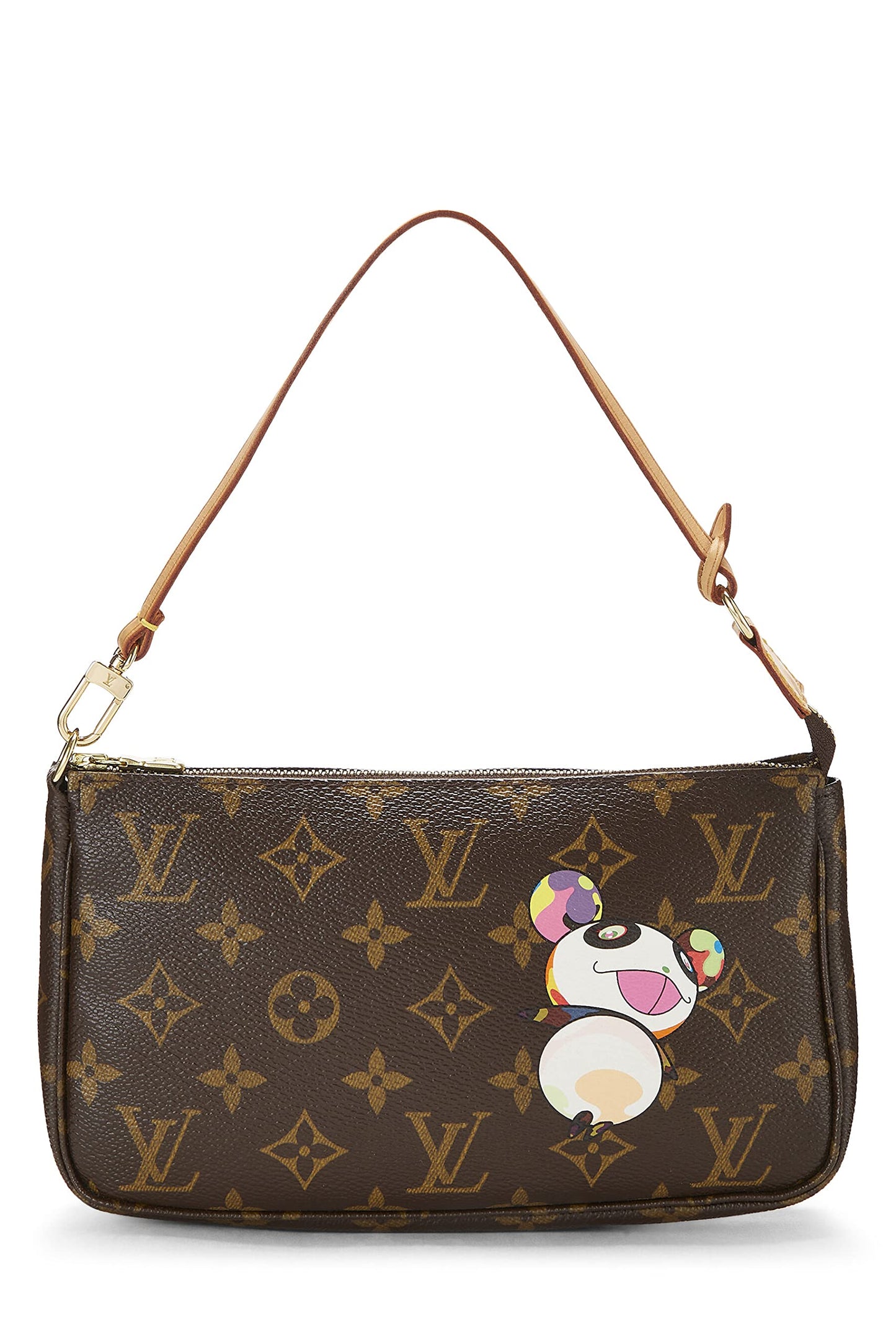 Louis Vuitton,  Takashi Murakami x Louis Vuitton Monogram Canvas Panda Pochette Accessoires, Brown