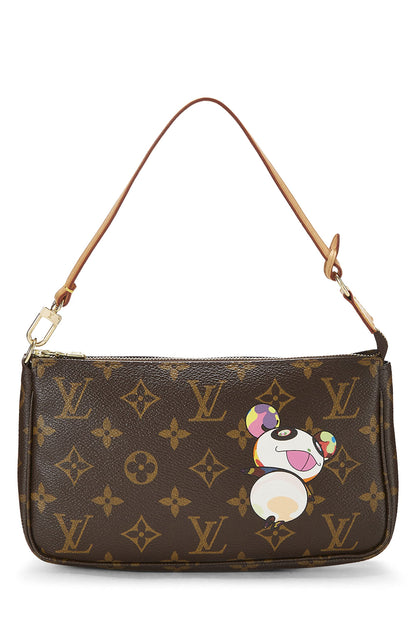 Louis Vuitton,  Takashi Murakami x Louis Vuitton Monogram Canvas Panda Pochette Accessoires, Brown