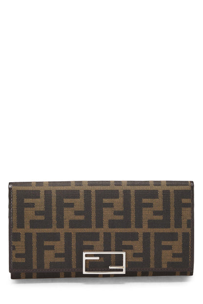 Fendi,  Brown Zucca Canvas Long Wallet, Brown