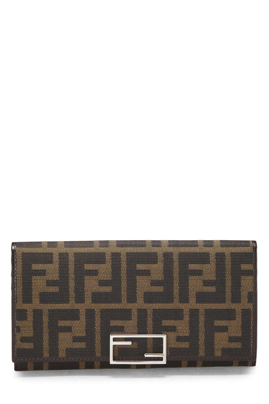 Fendi,  Brown Zucca Canvas Long Wallet, Brown