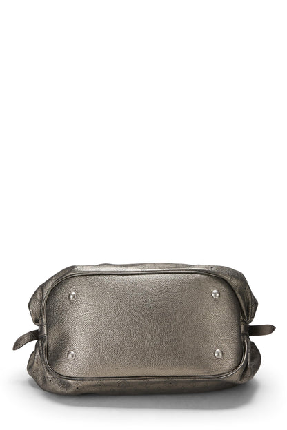 Louis Vuitton,  Metallic Silver Monogram Leather Mahina XL, Silver