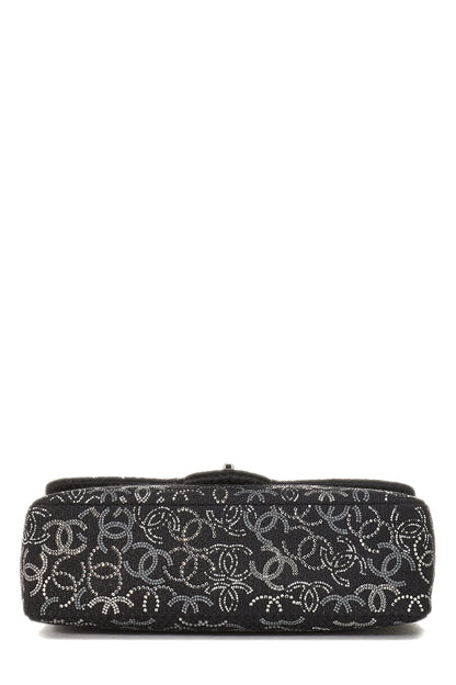 Chanel,  Paris-Shanghai Black Tweed Crystal 'CC' Half Flap Jumbo, Black