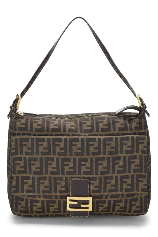 Fendi,  Brown Zucca Canvas Shoulder Bag Large, Brown
