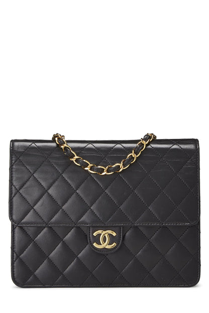 Chanel,  Black Quilted Lambskin Ex Flap Small, Black