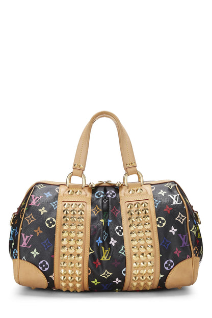 Louis Vuitton,  Takashi Murakami x Louis Vuitton Black Monogram Multicolore Courtney MM, Black