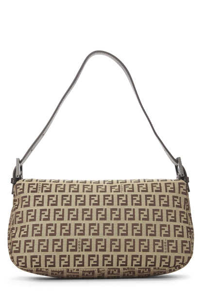 Fendi,  Beige Zucchino Canvas Shoulder Bag, Brown