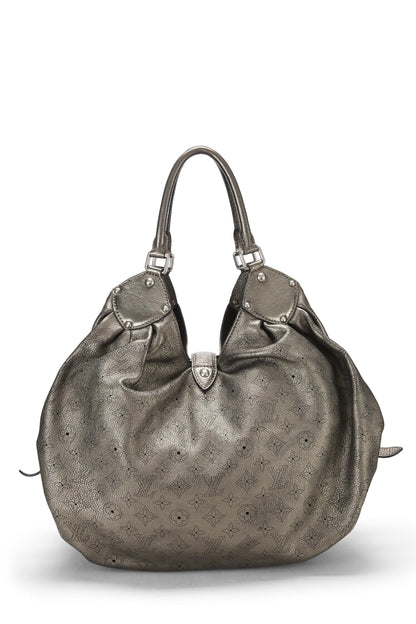 Louis Vuitton,  Metallic Silver Monogram Leather Mahina XL, Silver