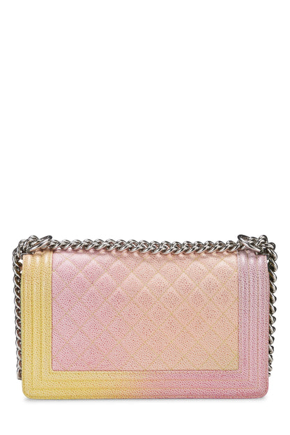 Chanel,  Rainbow Quilted Caviar Boy Bag Medium, Multi