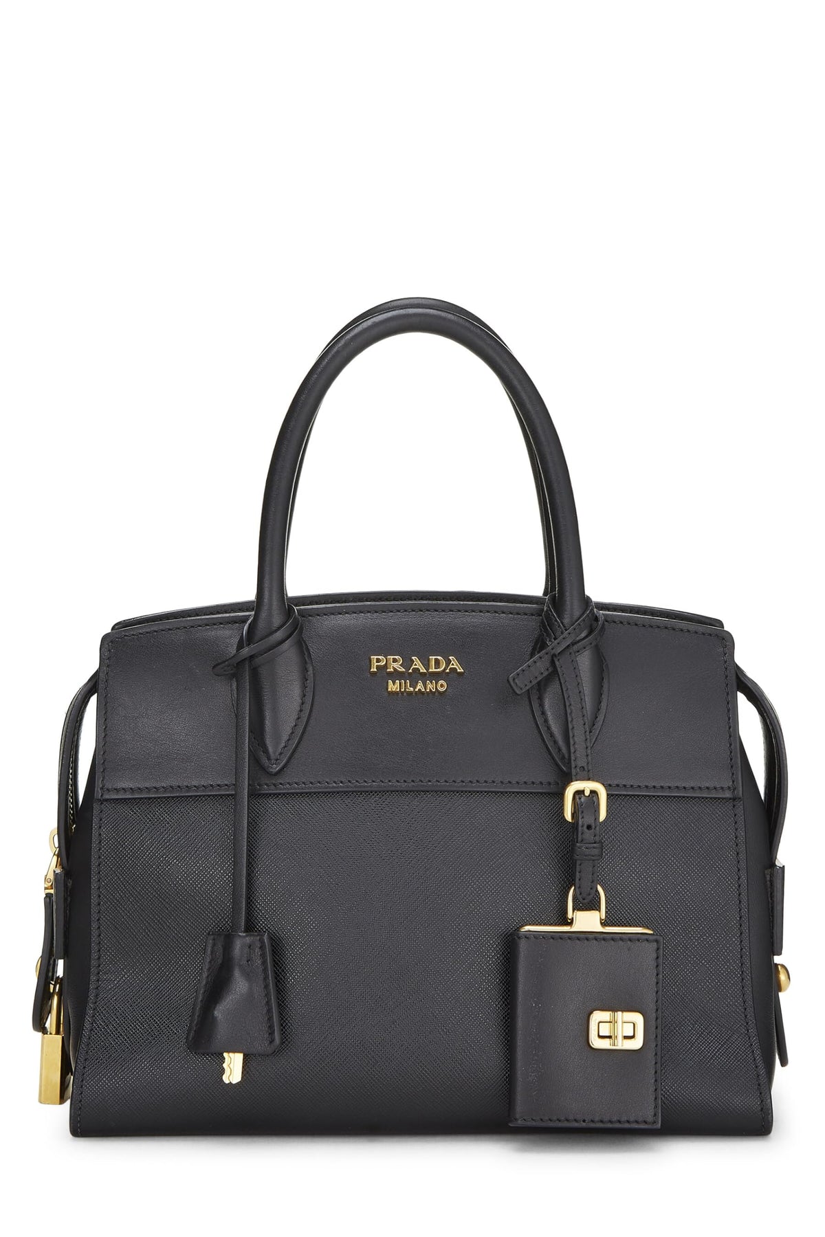 Prada,  Black Saffiano Esplanade Small, Black