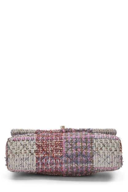 Chanel,  Multicolor Paneled Tweed Classic Double Flap Medium, Multi