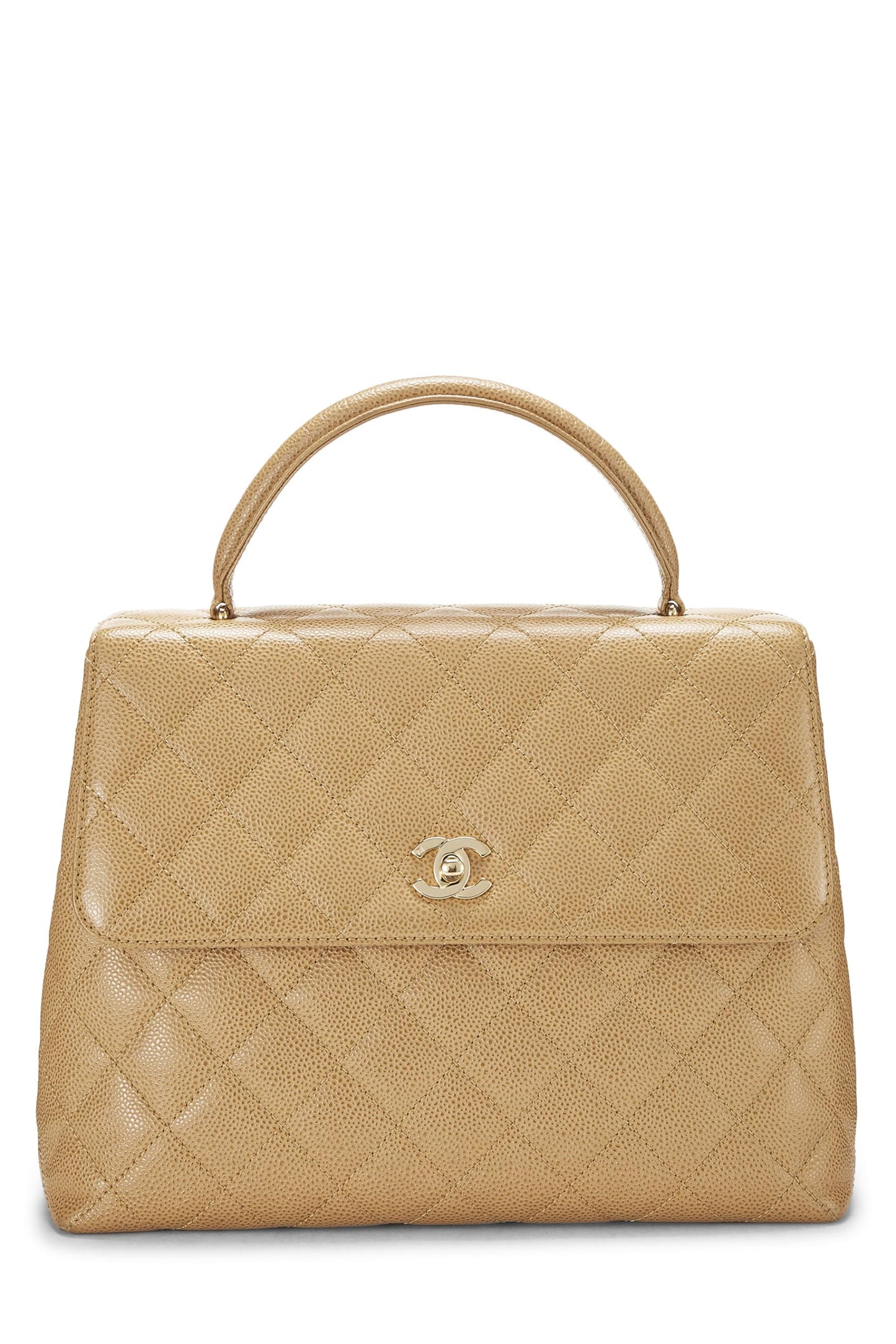 Chanel,  Beige Quilted Caviar Kelly, Beige