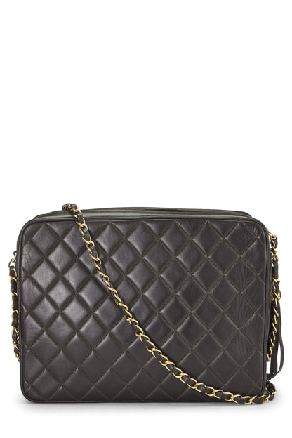 Chanel,  Green Quilted Lambskin Pocket Camera Bag Large, Green